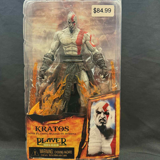 Kratos With Flaming Blades Of Athena